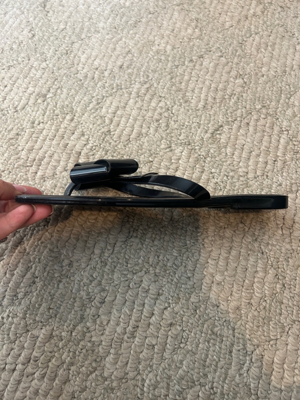 BCBGeneration Black Patent Bow Flip Sandal - Picture 10 of 11